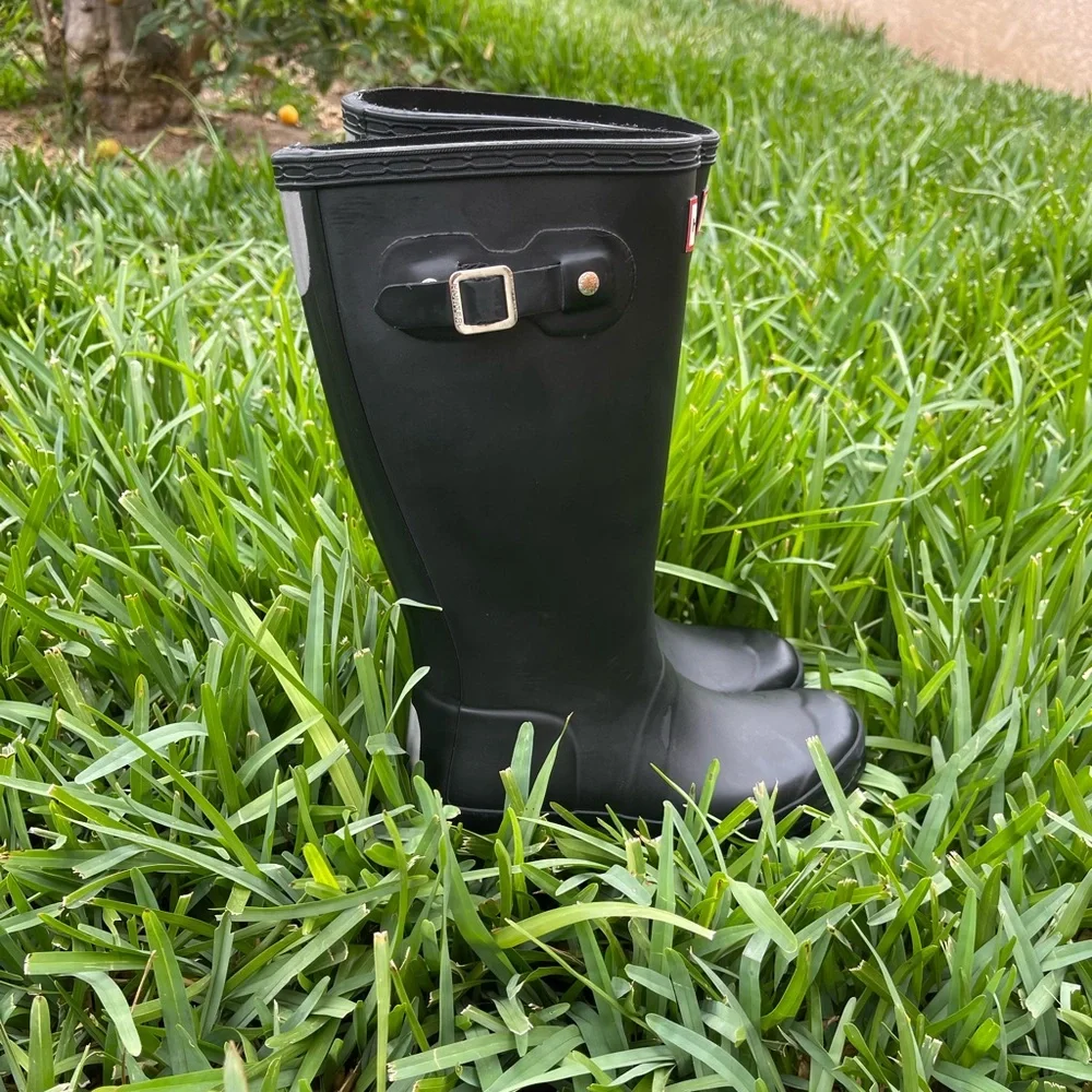 Hunter black 🔴Rain boots big kids UK 1 US 2 Girl 3 fits women 5 NEW